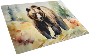 NEW Grizzly Bear Glass Cutting Board Decorative Tempered Glass Kitchen Cutting and Serving Board Large Size Chopping Board