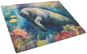 NEW Manatee Glass Cutting Board Decorative Tempered Glass Kitchen Cutting and Serving Board Large Size Chopping Board NEW Manatee Glass Cutting Board Decorative Tempered Glass Kitchen Cutting and Serving Board Large Size Chopping Board