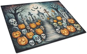 NEW Calaveras Sugar Skulls Spooky Halloween Glass Cutting Board Decorative Tempered Glass Kitchen Cutting and Serving Board Larg