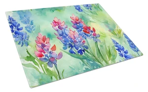 NEW Texas Bluebonnets in Watercolor Glass Cutting Board Decorative Tempered Glass Kitchen Cutting and Serving Board Large Size C NEW Texas Bluebonnets in Watercolor Glass Cutting Board Decorative Tempered Glass Kitchen Cutting and Serving Board Large Size C