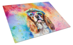 NEW Cavalier Spaniel Hippie Dawg Glass Cutting Board Decorative Tempered Glass Kitchen Cutting and Serving Board Large Size Chop NEW Cavalier Spaniel Hippie Dawg Glass Cutting Board Decorative Tempered Glass Kitchen Cutting and Serving Board Large Size Chop