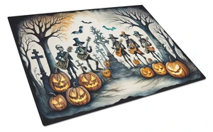 NEW Mariachi Skeleton Band Spooky Halloween Glass Cutting Board Decorative Tempered Glass Kitchen Cutting and Serving Board Larg
