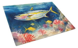 NEW Yellowfin Tuna Glass Cutting Board Decorative Tempered Glass Kitchen Cutting and Serving Board Large Size Chopping Board