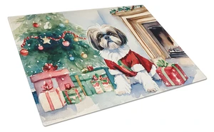 NEW Shih Tzu Cozy Christmas Glass Cutting Board Decorative Tempered Glass Kitchen Cutting and Serving Board Large Size Chopping