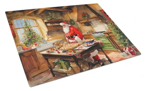 NEW Cookies with Santa Claus Father Christmas Glass Cutting Board Decorative Tempered Glass Kitchen Cutting and Serving Board La