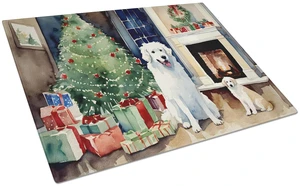 Kuvasz Cozy Christmas Glass Cutting Board Decorative Tempered Glass Kitchen Cutting and Serving Board Large Size Chopping Board