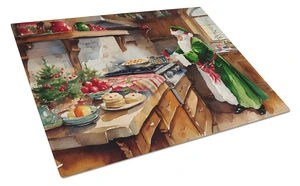 NEW Cookies with Santa Claus Father Christmas Glass Cutting Board Decorative Tempered Glass Kitchen Cutting and Serving Board La