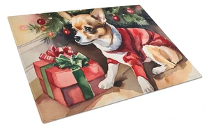 Chihuahua Cozy Christmas Glass Cutting Board Decorative Tempered Glass Kitchen Cutting and Serving Board Large Size Chopping Boa Chihuahua Cozy Christmas Glass Cutting Board Decorative Tempered Glass Kitchen Cutting and Serving Board Large Size Chopping Boa