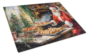 NEW Cookies with Santa Claus Glass Cutting Board Decorative Tempered Glass Kitchen Cutting and Serving Board Large Size Chopping