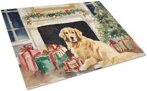 NEW Golden Retriever Cozy Christmas Glass Cutting Board Decorative Tempered Glass Kitchen Cutting and Serving Board Large Size C NEW Golden Retriever Cozy Christmas Glass Cutting Board Decorative Tempered Glass Kitchen Cutting and Serving Board Large Size C