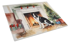 NEW Karelian Bear Dog Cozy Christmas Glass Cutting Board Decorative Tempered Glass Kitchen Cutting and Serving Board Large Size