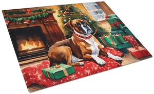 Boxer Cozy Christmas Glass Cutting Board Decorative Tempered Glass Kitchen Cutting and Serving Board Large Size Chopping Board Boxer Cozy Christmas Glass Cutting Board Decorative Tempered Glass Kitchen Cutting and Serving Board Large Size Chopping Board