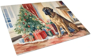 NEW Mastiff Cozy Christmas Glass Cutting Board Decorative Tempered Glass Kitchen Cutting and Serving Board Large Size Chopping B