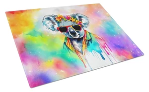 Hippie Animal Koala Glass Cutting Board Decorative Tempered Glass Kitchen Cutting and Serving Board Large Size Chopping Board