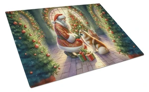 NEW Finnish Spitz and Santa Claus Glass Cutting Board Decorative Tempered Glass Kitchen Cutting and Serving Board Large Size Cho NEW Finnish Spitz and Santa Claus Glass Cutting Board Decorative Tempered Glass Kitchen Cutting and Serving Board Large Size Cho