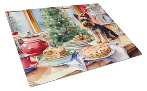 NEW Yorkshire Terrier Yorkie Christmas Cookies Glass Cutting Board Decorative Tempered Glass Kitchen Cutting and Serving Board L