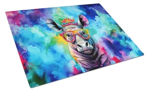 NEW Hippie Animal Rhinoceros Glass Cutting Board Decorative Tempered Glass Kitchen Cutting and Serving Board Large Size Chopping