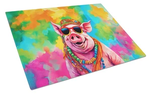 NEW Hippie Animal Pig Glass Cutting Board Decorative Tempered Glass Kitchen Cutting and Serving Board Large Size Chopping Board