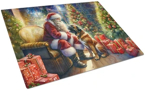 NEW Bullmastiff and Santa Claus Glass Cutting Board Decorative Tempered Glass Kitchen Cutting and Serving Board Large Size Chopp NEW Bullmastiff and Santa Claus Glass Cutting Board Decorative Tempered Glass Kitchen Cutting and Serving Board Large Size Chopp