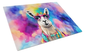 NEW Hippie Animal Llama Glass Cutting Board Decorative Tempered Glass Kitchen Cutting and Serving Board Large Size Chopping Boar