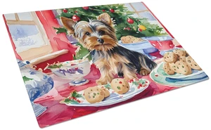 Yorkshire Terrier Yorkie Christmas Cookies Glass Cutting Board Decorative Tempered Glass Kitchen Cutting and Serving Board Large Yorkshire Terrier Yorkie Christmas Cookies Glass Cutting Board Decorative Tempered Glass Kitchen Cutting and Serving Board Large