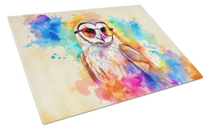 NEW Hippie Animal Barn Owl Glass Cutting Board Decorative Tempered Glass Kitchen Cutting and Serving Board Large Size Chopping B
