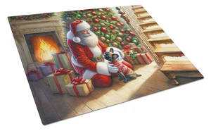 NEW French Bulldog and Santa Claus Glass Cutting Board Decorative Tempered Glass Kitchen Cutting and Serving Board Large Size Ch NEW French Bulldog and Santa Claus Glass Cutting Board Decorative Tempered Glass Kitchen Cutting and Serving Board Large Size Ch