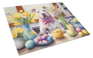 NEW Decorating Easter Pit Bull Terrier Glass Cutting Board Decorative Tempered Glass Kitchen Cutting and Serving Board Large Siz