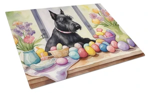 NEW Decorating Easter Scottish Terrier Glass Cutting Board Decorative Tempered Glass Kitchen Cutting and Serving Board Large Siz