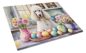 NEW Decorating Easter White Poodle Glass Cutting Board Decorative Tempered Glass Kitchen Cutting and Serving Board Large Size Ch