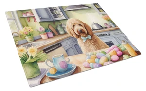 NEW Decorating Easter Goldendoodle Glass Cutting Board Decorative Tempered Glass Kitchen Cutting and Serving Board Large Size Ch