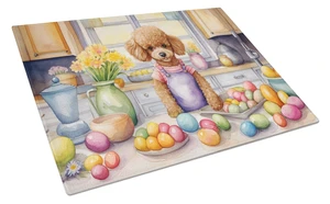 NEW Decorating Easter Poodle Glass Cutting Board Decorative Tempered Glass Kitchen Cutting and Serving Board Large Size Chopping