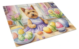 NEW Decorating Easter Norwich Terrier Glass Cutting Board Decorative Tempered Glass Kitchen Cutting and Serving Board Large Size