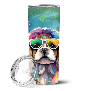 Shih Tzu Hippie Dawg Stainless Steel Skinny Tumbler Vacuum Double Walled Reusable Insulated Tumbler Travel Cup for Coffee Cockta Shih Tzu Hippie Dawg Stainless Steel Skinny Tumbler Vacuum Double Walled Reusable Insulated Tumbler Travel Cup for Coffee Cockta
