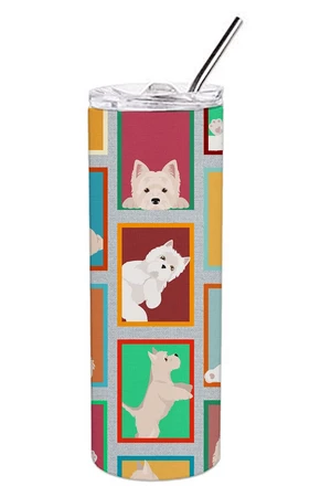 Lots of Westie Stainless Steel Skinny Tumbler Vacuum Double Walled Reusable Insulated Tumbler Travel Cup for Coffee Cocktails Gi Lots of Westie Stainless Steel Skinny Tumbler Vacuum Double Walled Reusable Insulated Tumbler Travel Cup for Coffee Cocktails Gi