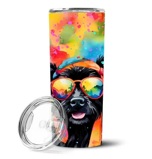Scottish Terrier Hippie Dawg Stainless Steel Skinny Tumbler Vacuum Double Walled Reusable Insulated Tumbler Travel Cup for Coffe