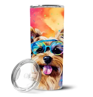 Yorkshire Terrier Hippie Dawg Stainless Steel Skinny Tumbler Vacuum Double Walled Reusable Insulated Tumbler Travel Cup for Coff
