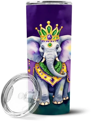 Elephant King of Mardi Gras Stainless Steel Skinny Tumbler Vacuum Double Walled Reusable Insulated Tumbler Travel Cup for Coffee Elephant King of Mardi Gras Stainless Steel Skinny Tumbler Vacuum Double Walled Reusable Insulated Tumbler Travel Cup for Coffee