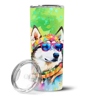 Siberian Husky Hippie Dawg Stainless Steel Skinny Tumbler Vacuum Double Walled Reusable Insulated Tumbler Travel Cup for Coffee Siberian Husky Hippie Dawg Stainless Steel Skinny Tumbler Vacuum Double Walled Reusable Insulated Tumbler Travel Cup for Coffee