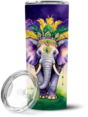 Elephant King of Mardi Gras Stainless Steel Skinny Tumbler Vacuum Double Walled Reusable Insulated Tumbler Travel Cup for Coffee Elephant King of Mardi Gras Stainless Steel Skinny Tumbler Vacuum Double Walled Reusable Insulated Tumbler Travel Cup for Coffee