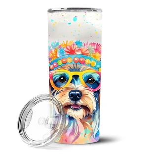 Yorkshire Terrier Hippie Dawg Stainless Steel Skinny Tumbler Vacuum Double Walled Reusable Insulated Tumbler Travel Cup for Coff Yorkshire Terrier Hippie Dawg Stainless Steel Skinny Tumbler Vacuum Double Walled Reusable Insulated Tumbler Travel Cup for Coff