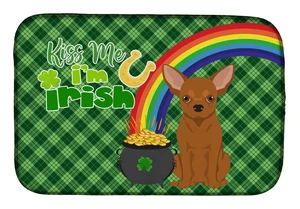 NEW Red Chihuahua St. Patrick's Day Dish Drying Mat Absorbent Dish Drying Mat Pad for Kitchen Counter Dish Drainer Mat for Count