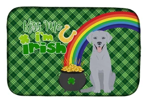 NEW Silver Labrador Retriever St. Patrick's Day Dish Drying Mat Absorbent Dish Drying Mat Pad for Kitchen Counter Dish Drainer M