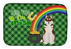 NEW Red Siberian Husky St. Patrick's Day Dish Drying Mat Absorbent Dish Drying Mat Pad for Kitchen Counter Dish Drainer Mat for NEW Red Siberian Husky St. Patrick's Day Dish Drying Mat Absorbent Dish Drying Mat Pad for Kitchen Counter Dish Drainer Mat for