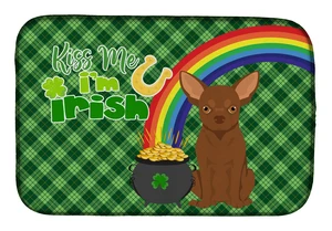 NEW Chocolate Chihuahua St. Patrick's Day Dish Drying Mat Absorbent Dish Drying Mat Pad for Kitchen Counter Dish Drainer Mat for NEW Chocolate Chihuahua St. Patrick's Day Dish Drying Mat Absorbent Dish Drying Mat Pad for Kitchen Counter Dish Drainer Mat for