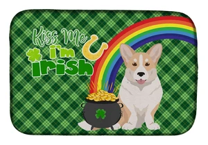 NEW Fawn Cardigan Corgi St. Patrick's Day Dish Drying Mat Absorbent Dish Drying Mat Pad for Kitchen Counter Dish Drainer Mat for NEW Fawn Cardigan Corgi St. Patrick's Day Dish Drying Mat Absorbent Dish Drying Mat Pad for Kitchen Counter Dish Drainer Mat for