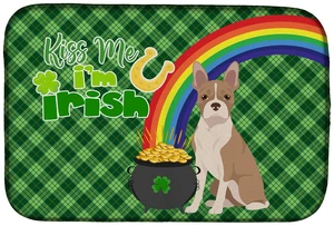 NEW Fawn Boston Terrier St. Patrick's Day Dish Drying Mat Absorbent Dish Drying Mat Pad for Kitchen Counter Dish Drainer Mat for NEW Fawn Boston Terrier St. Patrick's Day Dish Drying Mat Absorbent Dish Drying Mat Pad for Kitchen Counter Dish Drainer Mat for