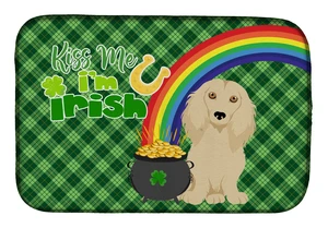 NEW Longhair Cream Dachshund St. Patrick's Day Dish Drying Mat Absorbent Dish Drying Mat Pad for Kitchen Counter Dish Drainer Ma