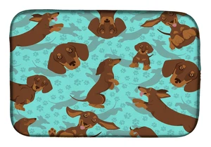 Chocolate and Tan Dachshund Dish Drying Mat Absorbent Dish Drying Mat Pad for Kitchen Counter Dish Drainer Mat for Countertop, 1 Chocolate and Tan Dachshund Dish Drying Mat Absorbent Dish Drying Mat Pad for Kitchen Counter Dish Drainer Mat for Countertop, 1