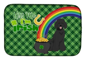 NEW Standard Black Poodle St. Patrick's Day Dish Drying Mat Absorbent Dish Drying Mat Pad for Kitchen Counter Dish Drainer Mat f
